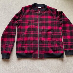 Columbia Fleece Red and Black Plaid Jacket